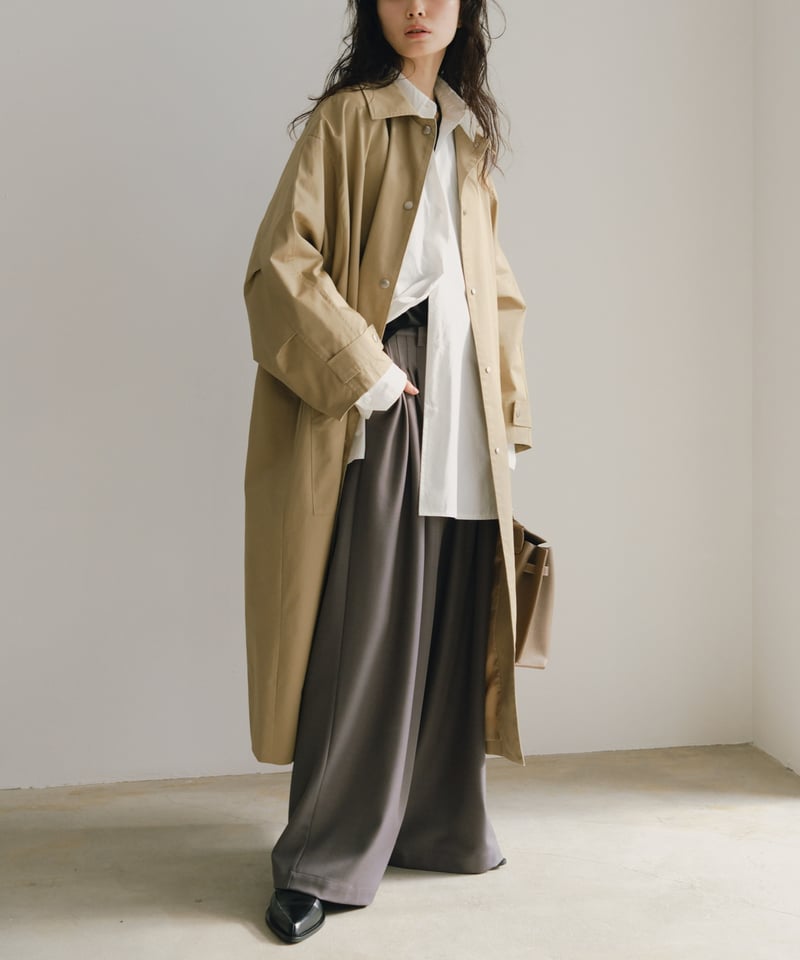 4 tuck drape slack（セットアップ対応)/2size/2color | F A