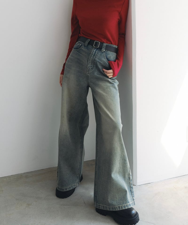 FINE】wide leg buggy jeans/2color/2size | F A S