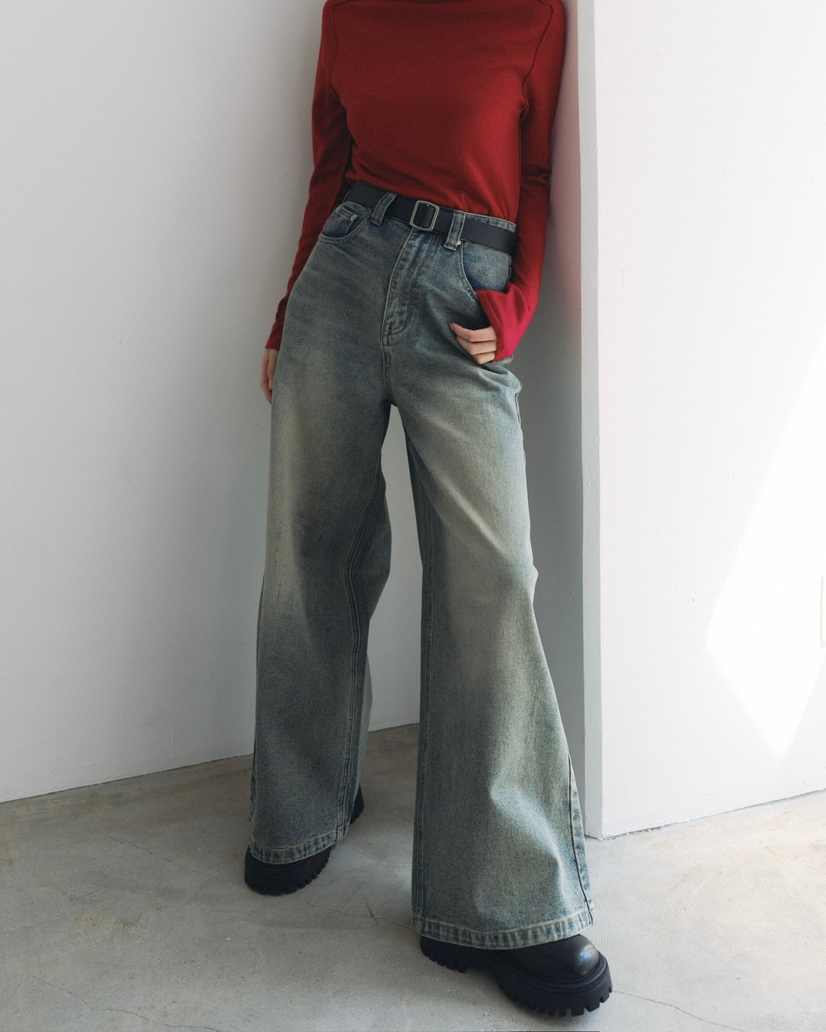 パンツ NORITY wide flare buggy denim NORITY wide flare buggy denim