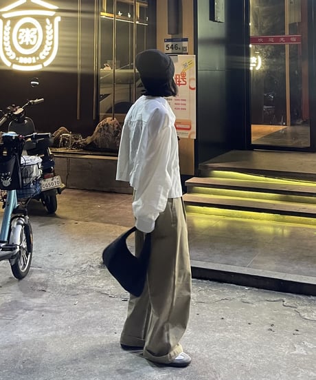 tuck wide chino pants/2color/2size