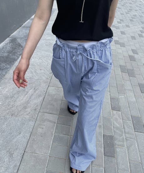 stripe easy pants