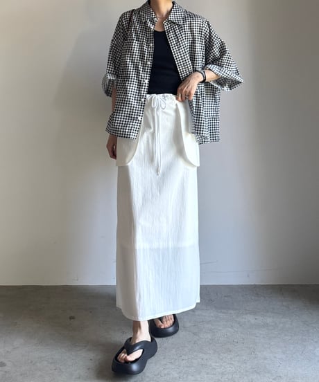 out pocket long skirt/2color