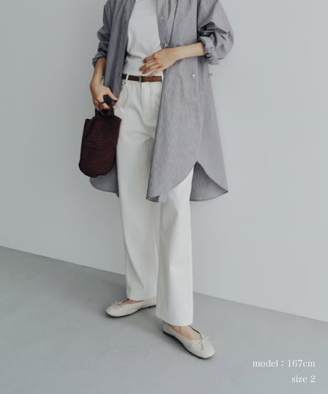 【FINE】straight white denim pants/3size