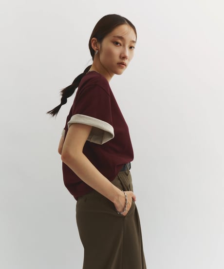 【FINE】double layer roll-up tee/3color