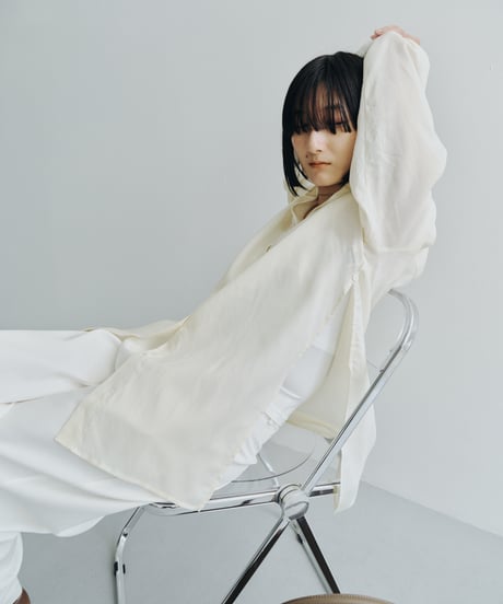 【FINE】wrap side soft linen shirt/2color