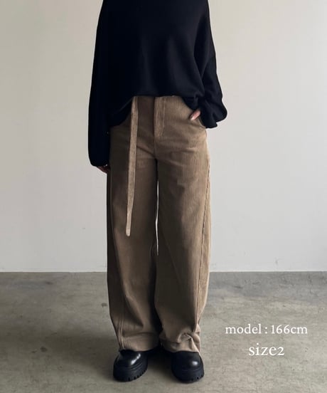 【FINE】corduroy wide curve pants/3size