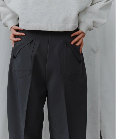 slim curve double pleat slacks / 3color / 2size