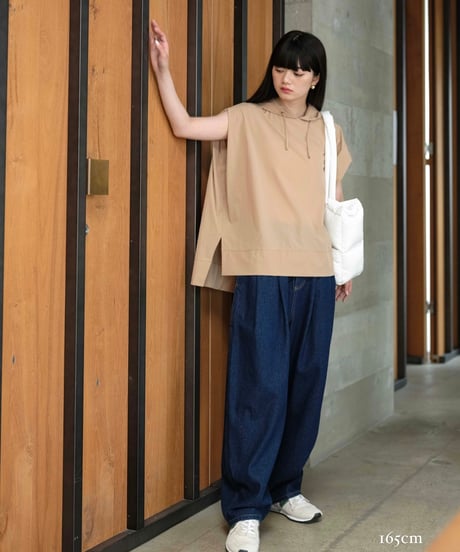 【setup対応】　no sleeve hoodie / tuck flare skirt （UV/feeling cold/waterproof）