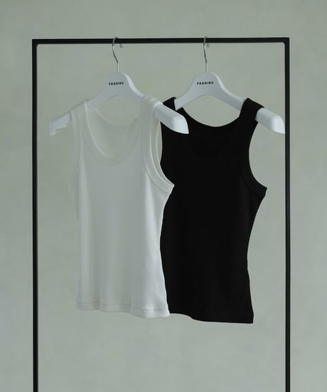 cotton rib american sleeve tank top（japan made）/2color