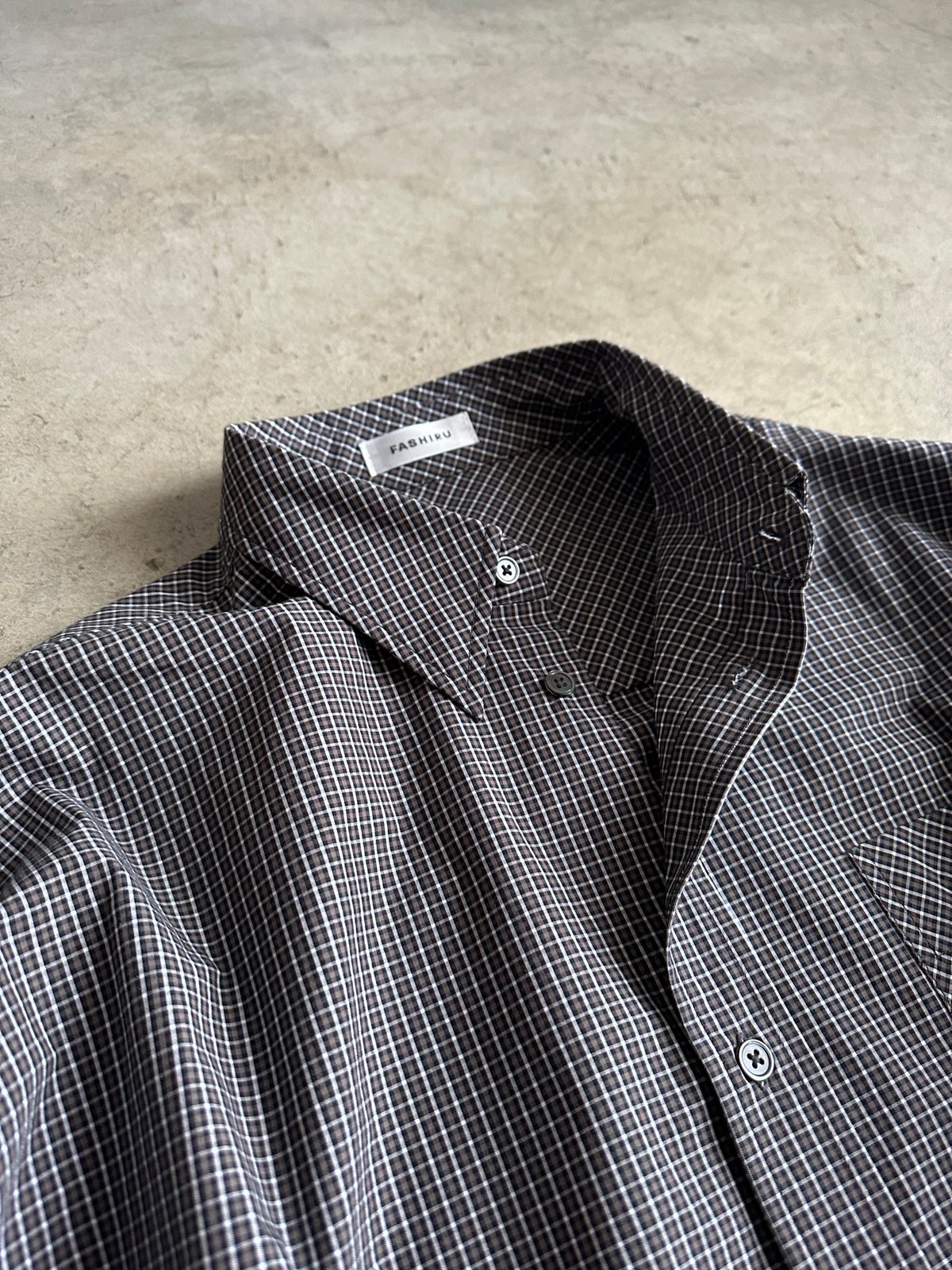 bias pocket check shirts/2color | F A S H I R U bias pocket check shirts/2color | F A S H I R U