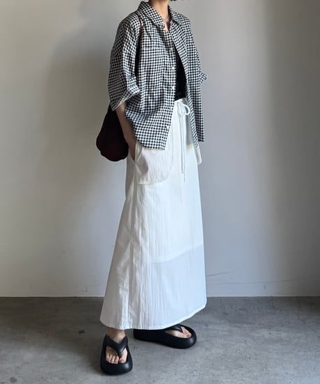 out pocket long skirt/2color