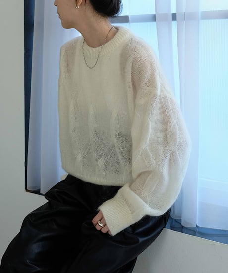 patterned mesh knit/2color