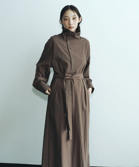【FINE】stand collar long OP/2color