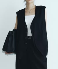 【FINE】tencel front layered vest