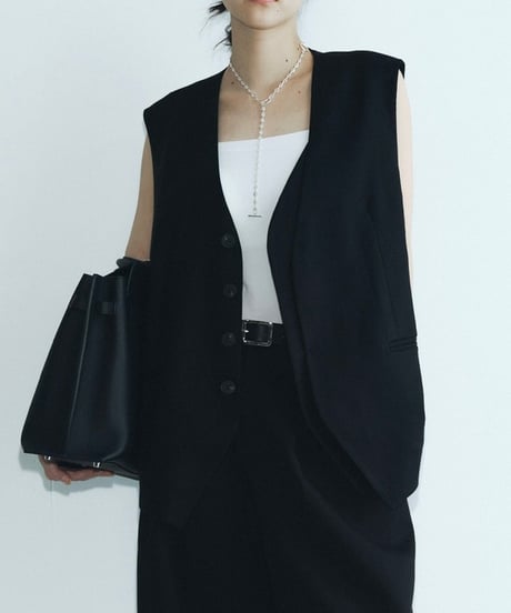 【FINE】tencel front layered vest