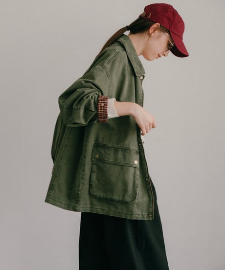 check cuff field jacket/2color
