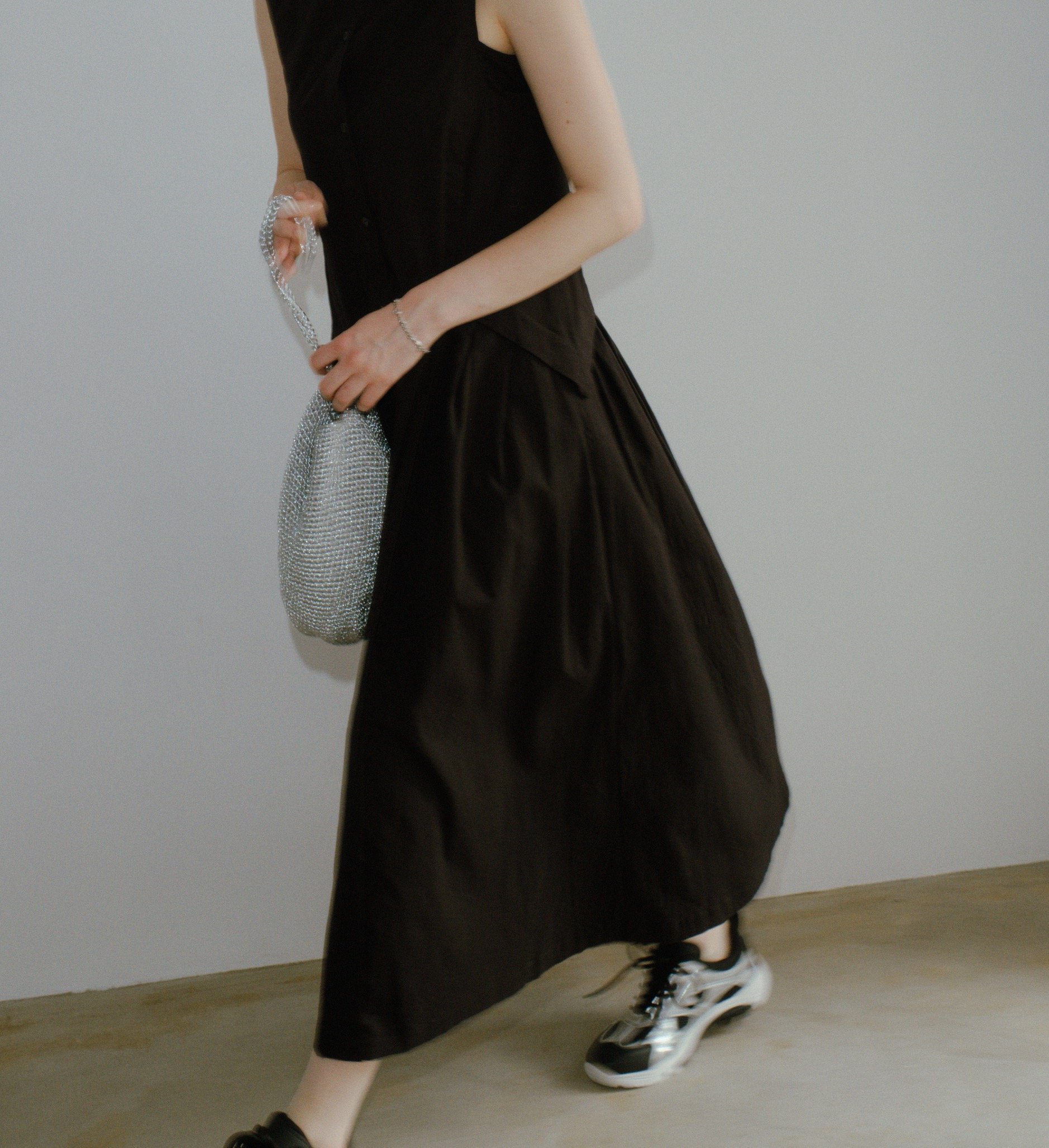back pleats flare long OP/2color | F A S H I R U