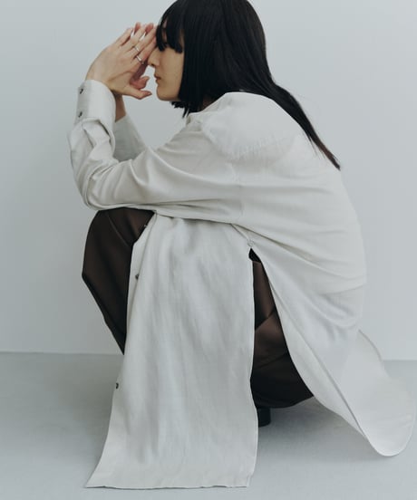 【FINE】wrap side soft linen shirt/2color