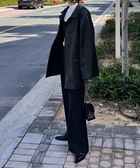 leather like shirt jacket/3color