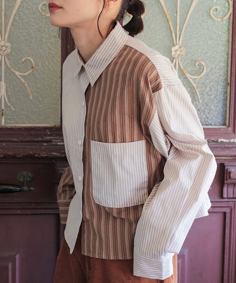 cropped design shirt/3color