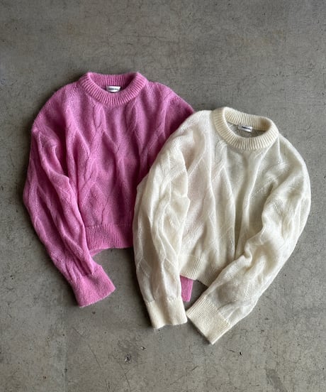 patterned mesh knit/2color