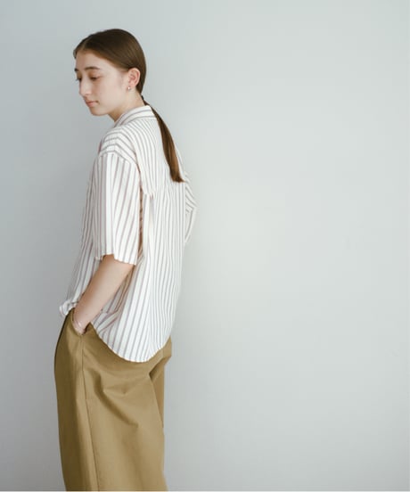 【setup対応】soft stripe short sleeve shirt / soft stripe easy pants /2color