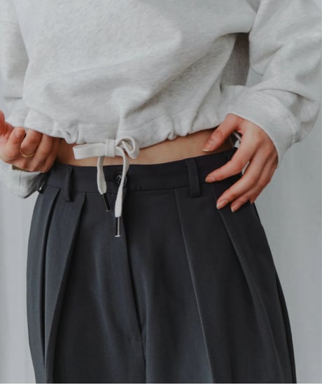 slim curve double pleat slacks / 3color / 2size