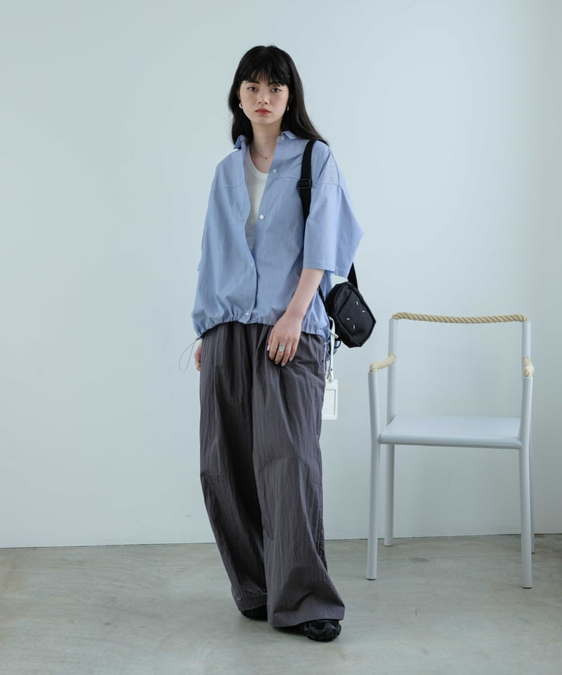 【新品】drawst half sleeve shirtsハーフスリーブシャツ drawst half sleeve shirts/3color | F A S H I R U