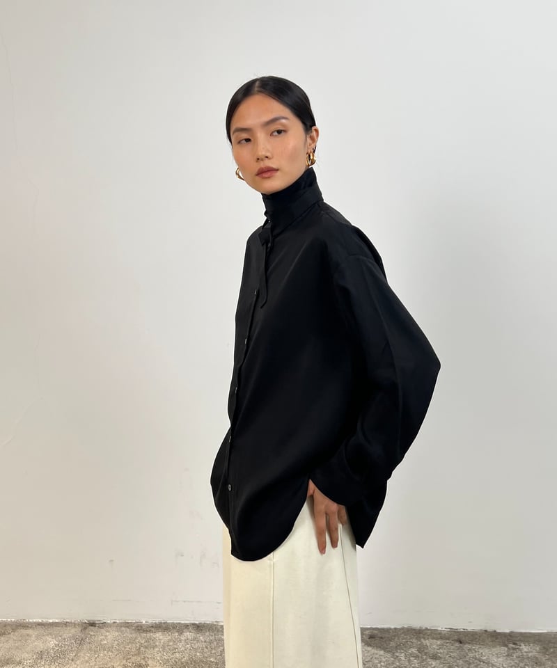 FINE】wrap stand collar shirt / 2color | F A S