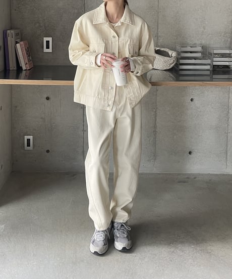curve denim pants/2color/2size（setup対応）
