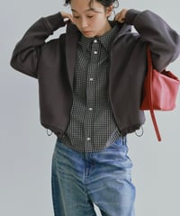 double zip short hoodie/3color