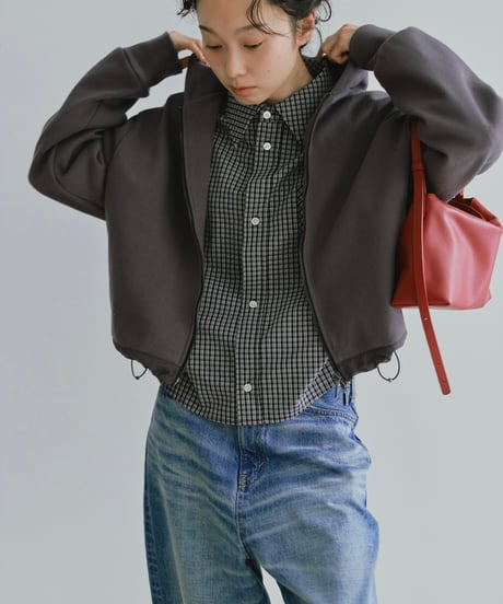 double zip short hoodie/3color
