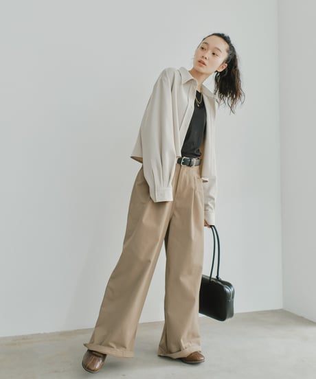 cropped drape shirts（セットアップ対応)/2color