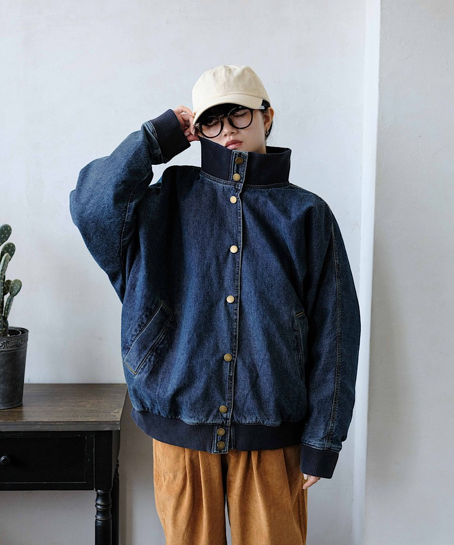 stand collar denim blouson | F A S H I R U stand collar denim blouson | F A S H I R U