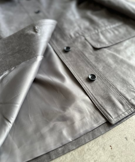 leather like shirt jacket/3color