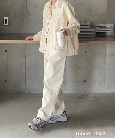 curve denim pants/2color/2size（setup対応）