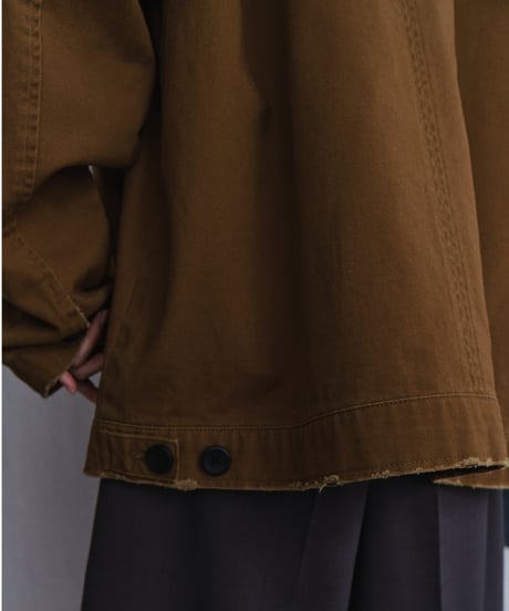 distressed twill jacket / 2color