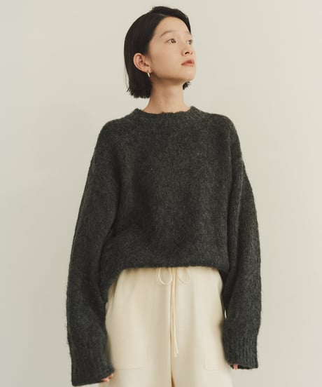 mohair blend mixed color knit/4color