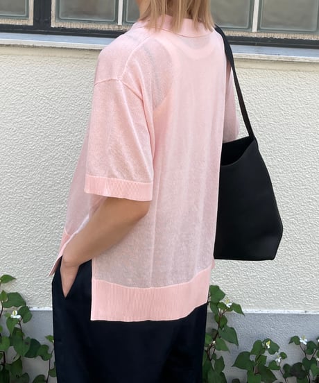 sheer polo knit shirt (short sleeve)