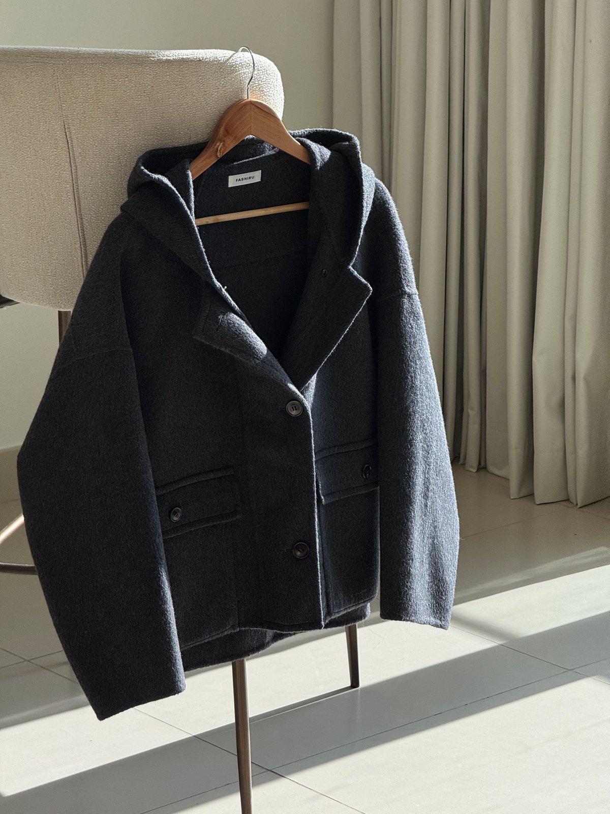 【本日限定価格】FASHIRU hoodie wool short coat hoodie wool short coat | F A S H I R U