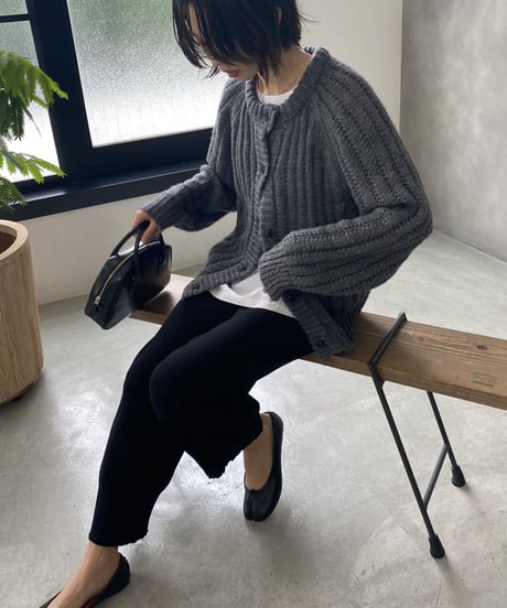 wool blend knit pants/2colors