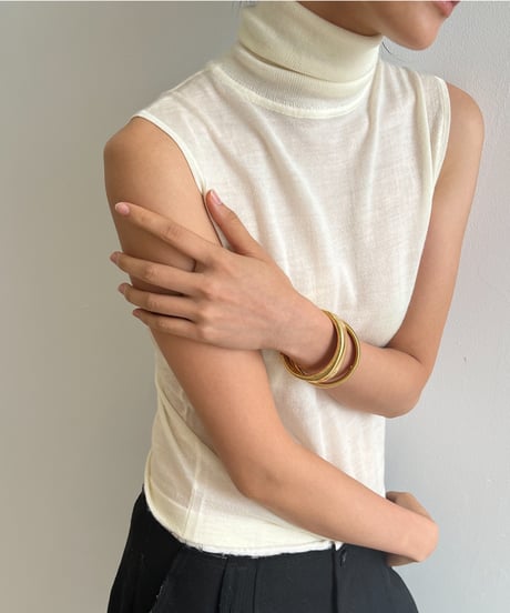 【FINE】wool sleeveless knit tank / 4color