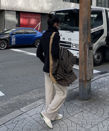 wool blend knit pants/2colors