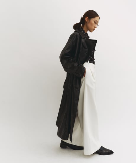 【FINE】synthetic leather trench coat＜送料無料＞