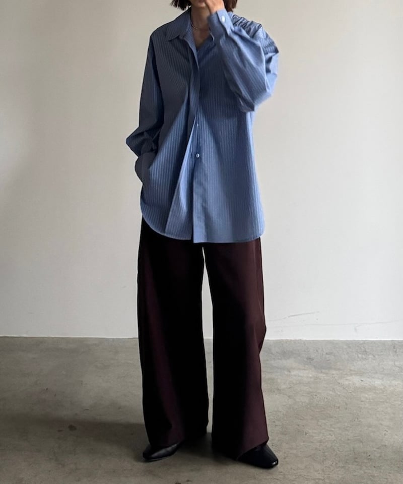 FASHIRU ファシル オーバーサイズブルーシャツ striped shirts/2color | F A S H I R U