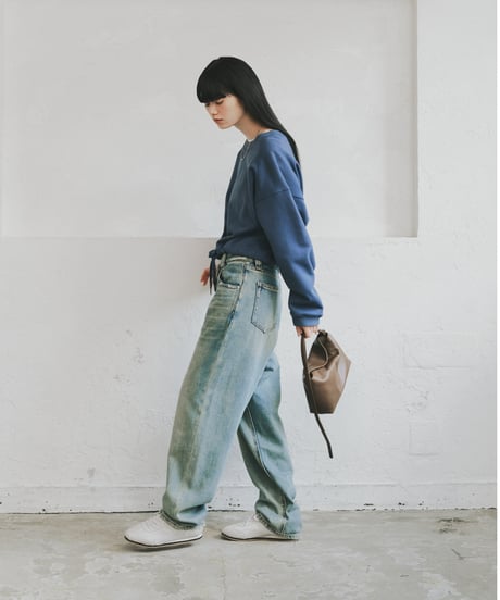 drawstring cropped sweat/3color