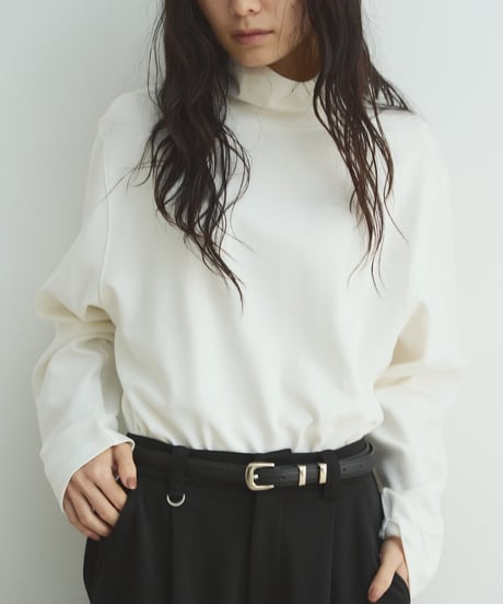 smooth cotton high neck long T/2color
