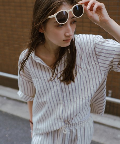 【setup対応】soft stripe short sleeve shirt / soft stripe easy pants /2color