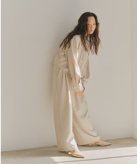 4 tuck drape slack（セットアップ対応)/2size/2color
