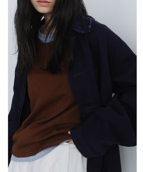 distressed twill jacket / 2color